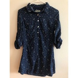 Jachs Girlfriend Women’s Long Sleeve Shirt Dress Nautical Valencia Dress Size XS